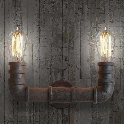 Duo water pipe industrial wall light sconce-DWHOME