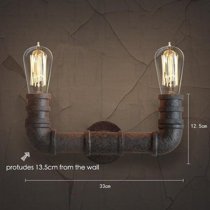 Duo water pipe industrial wall light sconce - DWHOME