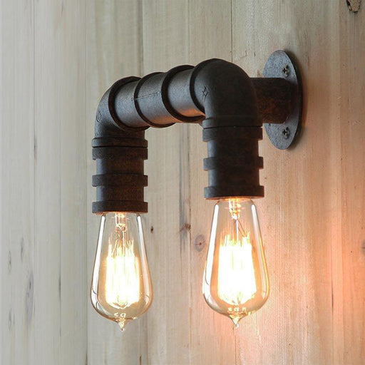 Duo water pipe industrial wall light sconce-DWHOME