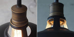 Duotone Vintage Industrial Pendant Light With Brass Fitting. Warehouse Loft Inspired. - DWHOME