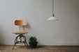 Eden Fluted White Shade With Brass Fitting midcentury Pendant Light - DWHOME