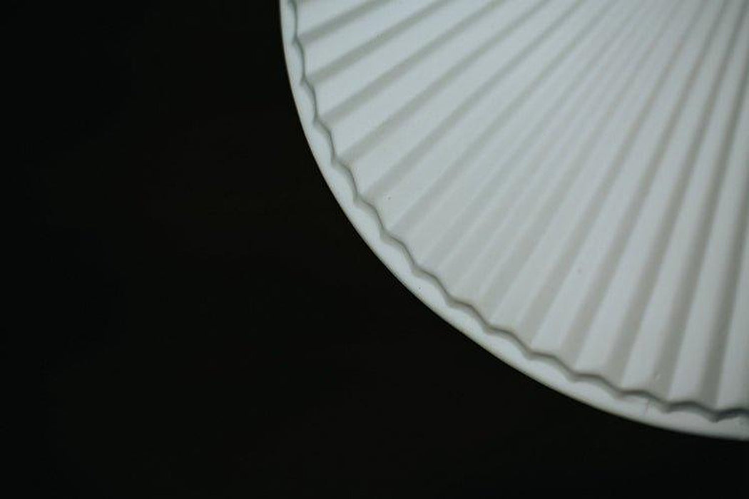 Eden Fluted White Shade With Brass Fitting midcentury Pendant Light-DWHOME