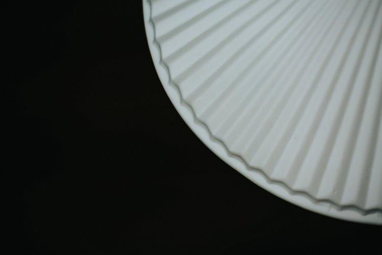 Eden Fluted White Shade With Brass Fitting midcentury Pendant Light - DWHOME