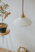 Eden Fluted White Shade With Brass Fitting midcentury Pendant Light - DWHOME