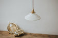 Eden Fluted White Shade With Brass Fitting midcentury Pendant Light - DWHOME