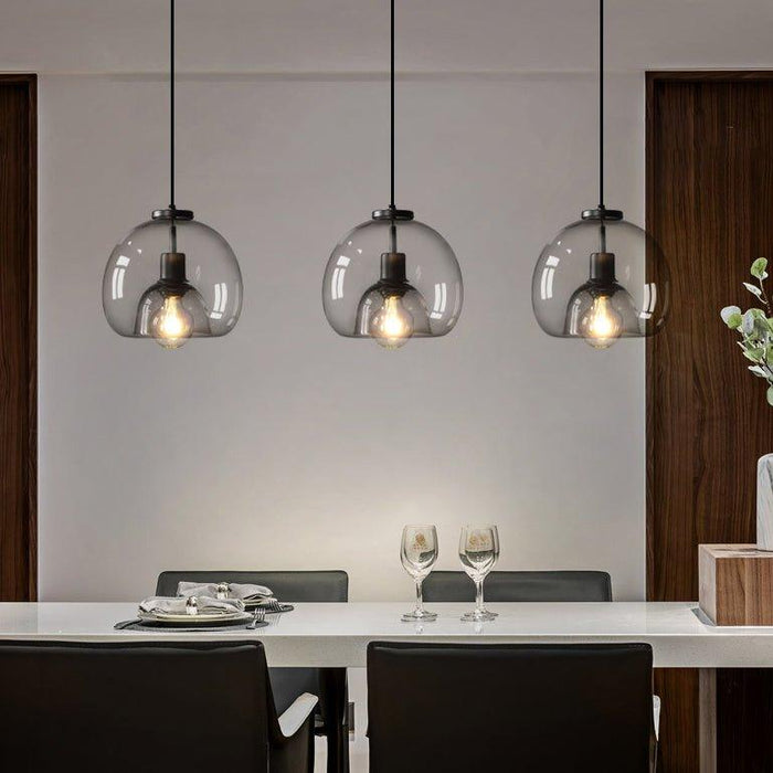 Enzo minimalist curve tinted glass shade pendant light - DWHOME