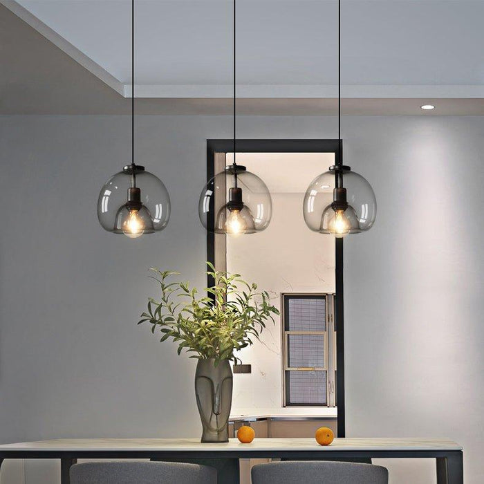 Enzo minimalist curve tinted glass shade pendant light - DWHOME