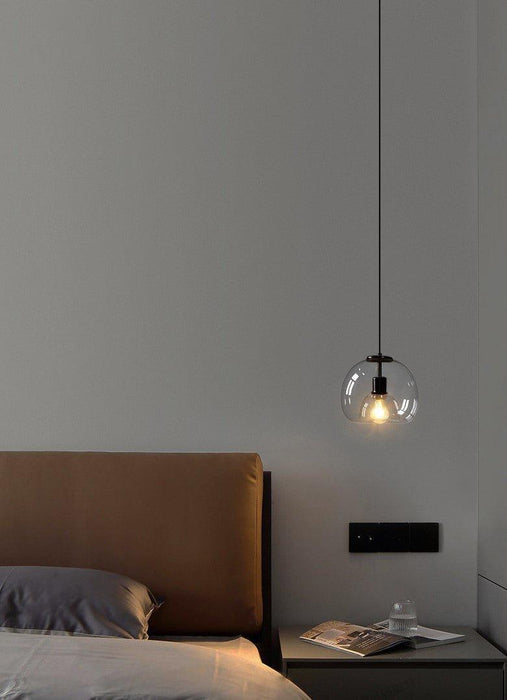 Enzo minimalist curve tinted glass shade pendant light - DWHOME