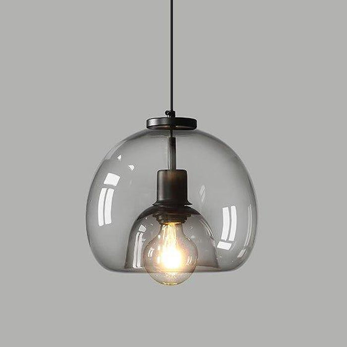 Enzo minimalist curve tinted glass shade pendant light-DWHOME