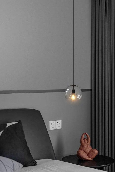 Enzo minimalist curve tinted glass shade pendant light - DWHOME
