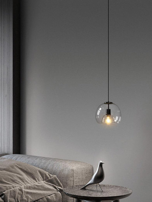 Enzo minimalist curve tinted glass shade pendant light - DWHOME