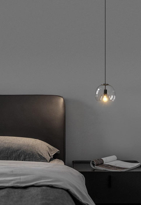 Enzo minimalist curve tinted glass shade pendant light - DWHOME