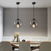 Enzo minimalist curve tinted glass shade pendant light - DWHOME