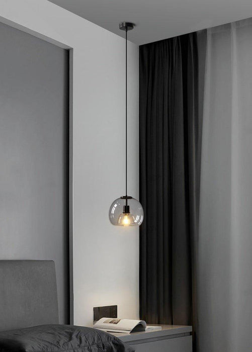 Enzo minimalist curve tinted glass shade pendant light - DWHOME