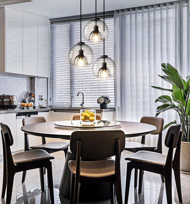 Enzo minimalist curve tinted glass shade pendant light - DWHOME