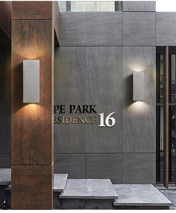 Ernarj Rectangular Twin Shine Cement Wall Lamp - DWHOME