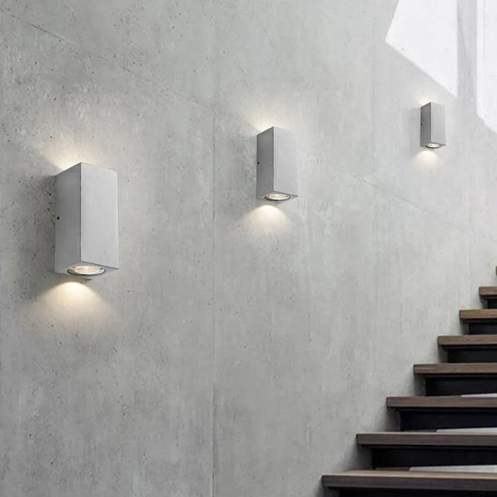 Ernarj Rectangular Twin Shine Cement Wall Lamp - DWHOME
