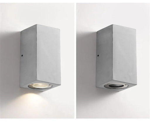 Ernarj Rectangular Twin Shine Cement Wall Lamp-DWHOME