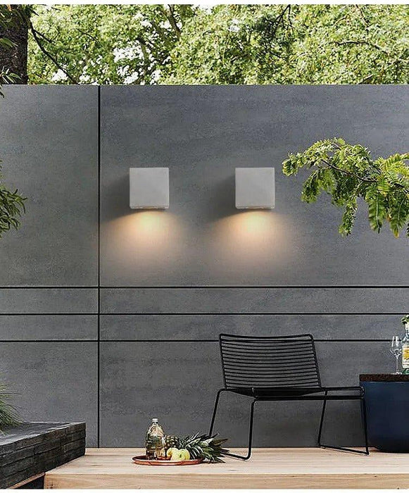 Ernarj Rectangular Twin Shine Cement Wall Lamp - DWHOME