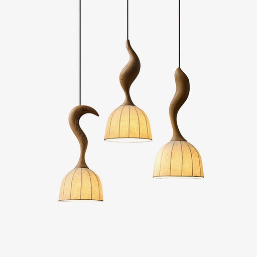 Elowen Twisted Wood Pendant Light - Vakkerlight