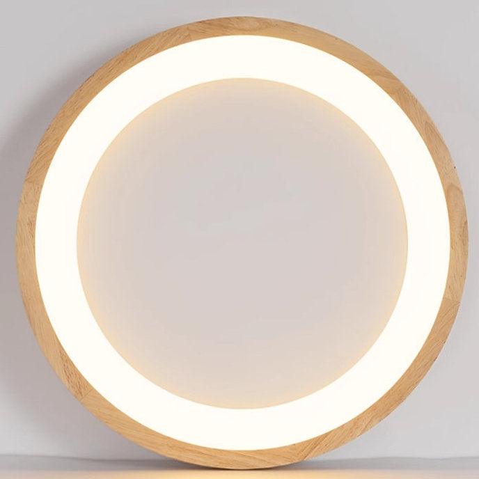 LED Wooden Halo Round Modern Ceiling Light - DWHOME