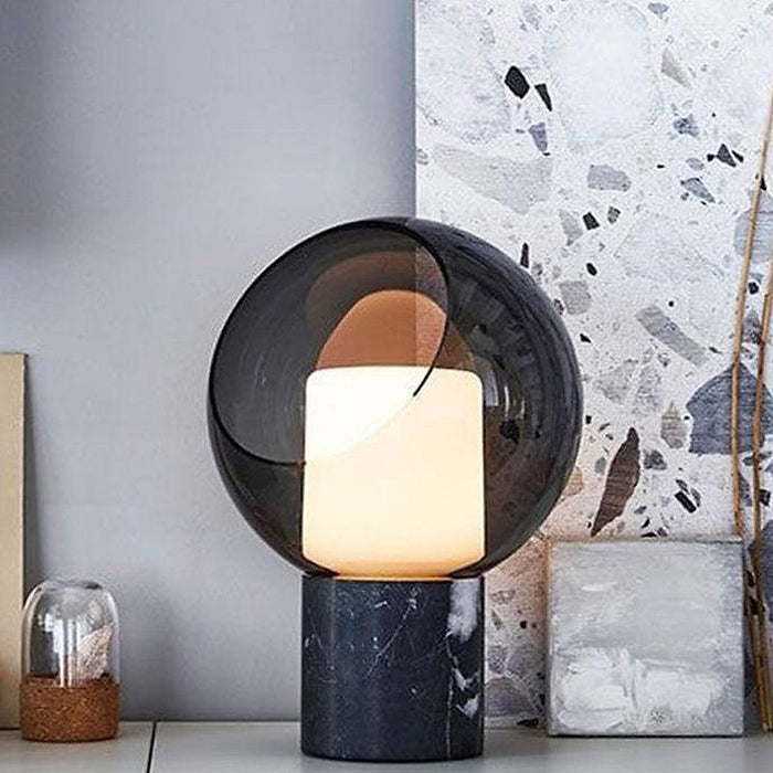LED Modern Simple Glass Cover Marble Body Table Lamp-DWHOME