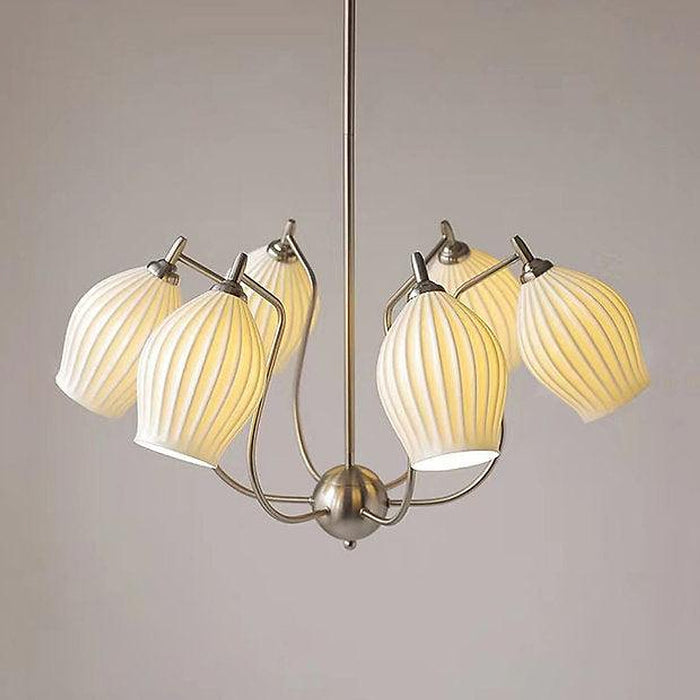 LED French Style Ceramics Retro Pendant Light-DWHOME