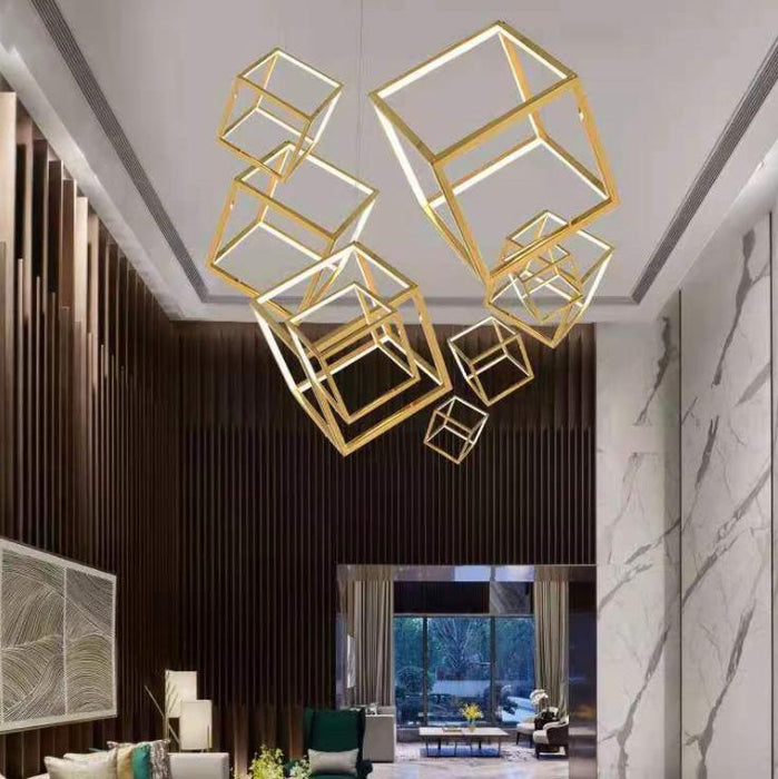 LED Cubic Frame Modern Pendant Light - DWHOME