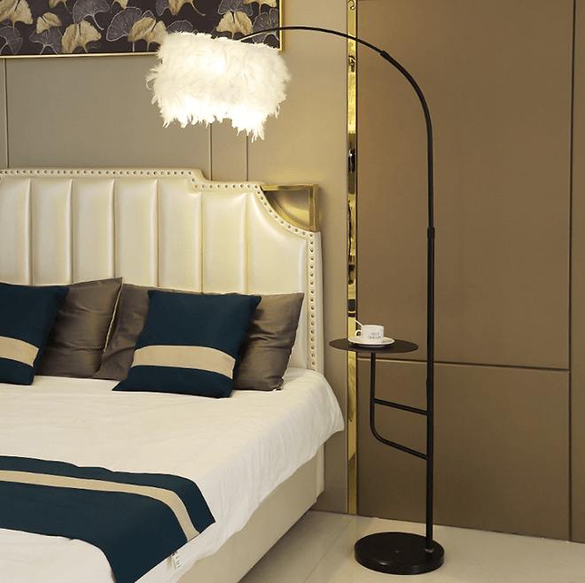 LED European Feather Lampshade Modern Floor Lamp - DWHOME