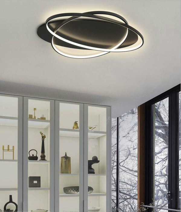 LED Double Ovals Metal Ceiling Light - DWHOME