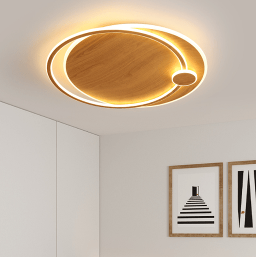 LED Japanese Style Simple Wooden Color Modern Ceiling Light - DWHOME