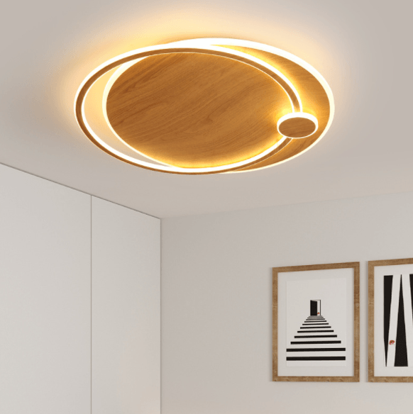 LED Japanese Style Simple Wooden Color Modern Ceiling Light - DWHOME