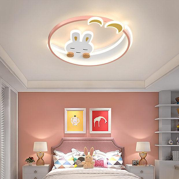 LED Sleeping Rabbit Design Modern Cute Children Ceiling Light-DWHOME