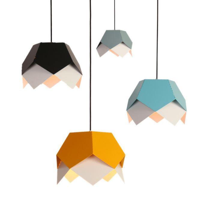 Modern Metal Macaron Colour Geometry Creative Pendant Light - DWHOME
