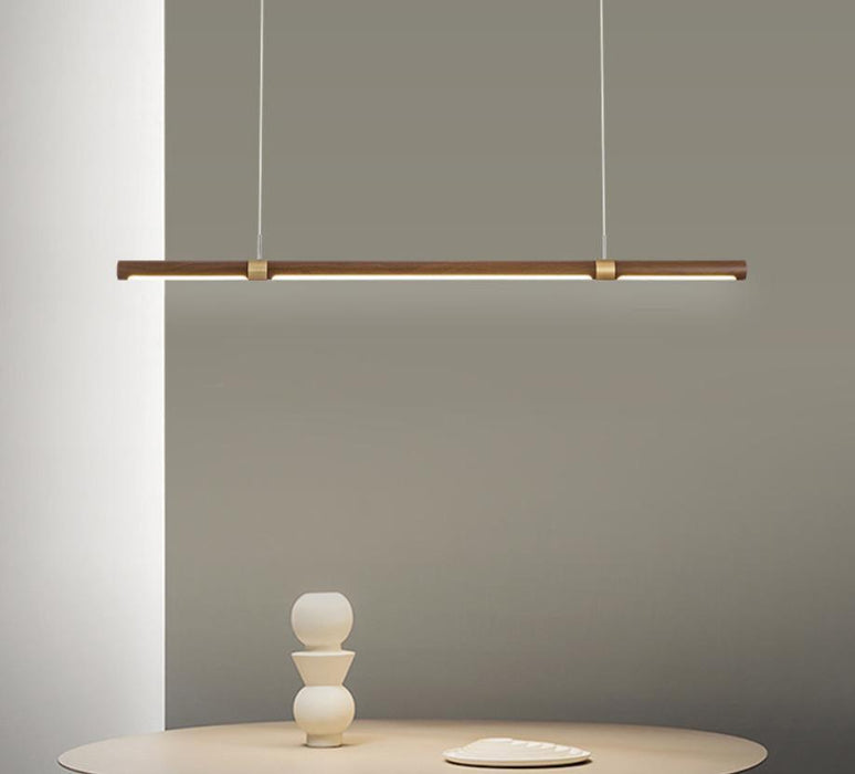 LED Wood Modern Linear Pendant Light - DWHOME