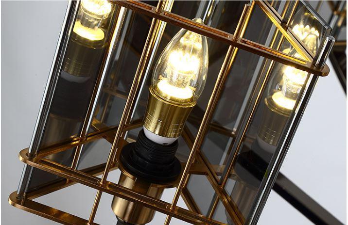 LED European Luxury Design Chandelier with Black Glass - DWHOME
