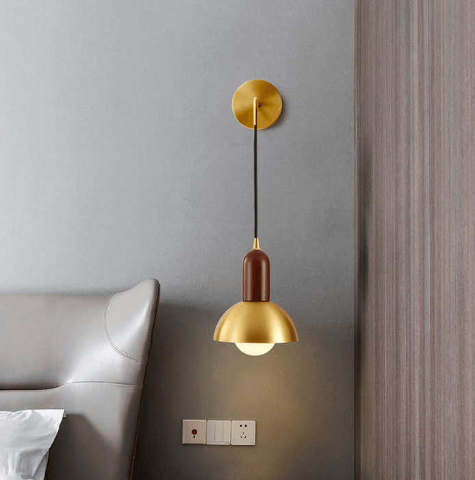 LED Modern Brass Bedside Wall Lamp-DWHOME