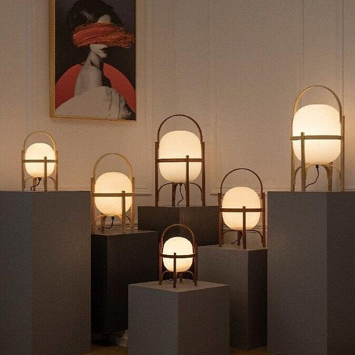 LED Japanese Style Simple Modern Wood & Glass Table Lamp-DWHOME