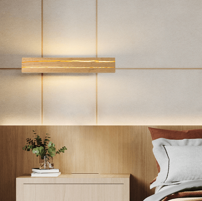 LED Simple Wood Bedside Wall Light-DWHOME