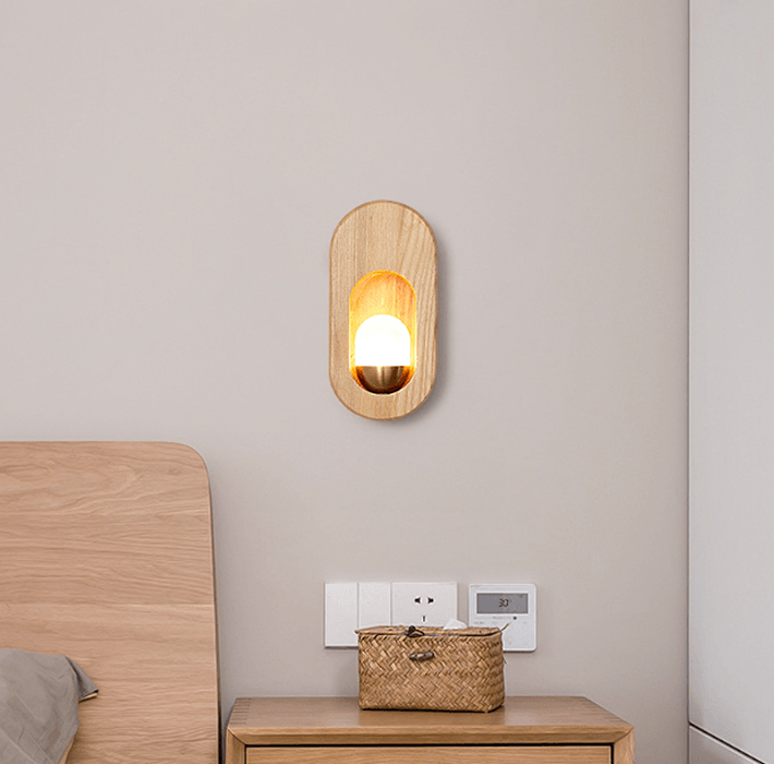 LED Japanese Style Wood Simple Modern Wall Light-DWHOME