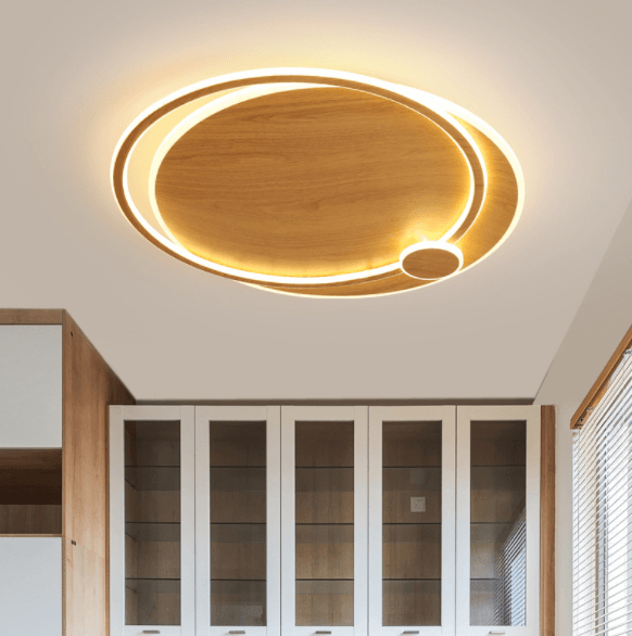 LED Japanese Style Simple Wooden Color Modern Ceiling Light - DWHOME