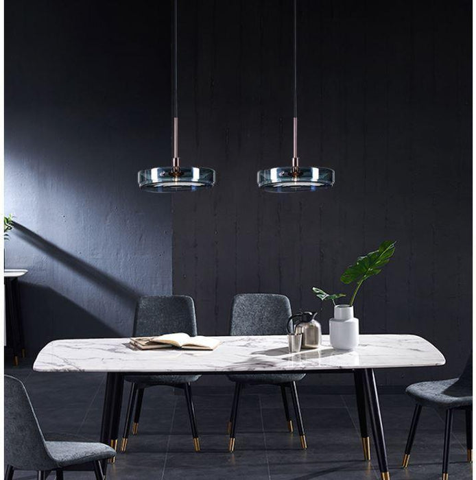LED Round Tinted Glass Pendant - DWHOME
