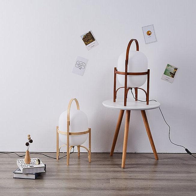 LED Japanese Style Simple Modern Wood & Glass Table Lamp - DWHOME