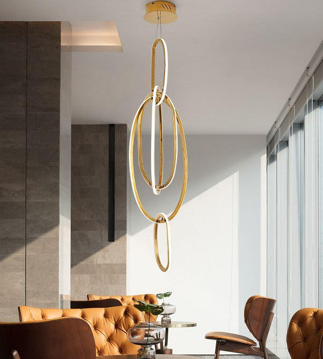 LED Stainless Steel Chandelier For Staircase - DWHOME