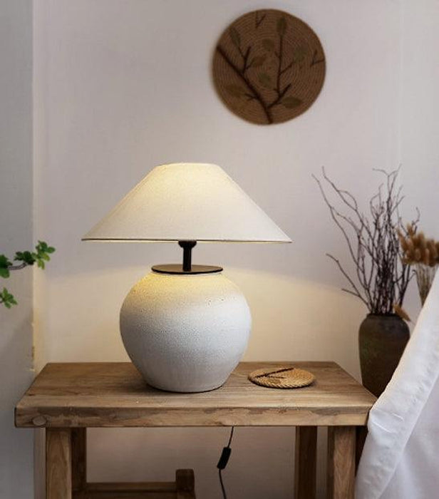 LED Handmade Ceramic Cloth Table Lamp-DWHOME