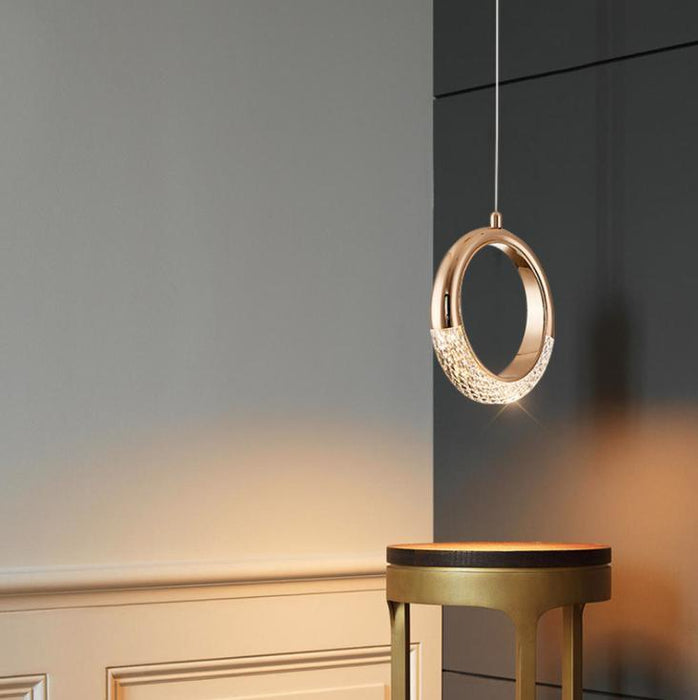 LED Multi-Design Golden Ring PendantCeilingWallTable Light - DWHOME