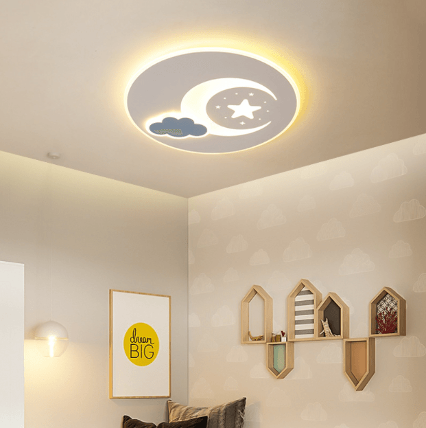 LED New Moon & Star Children Ceiling Light - DWHOME
