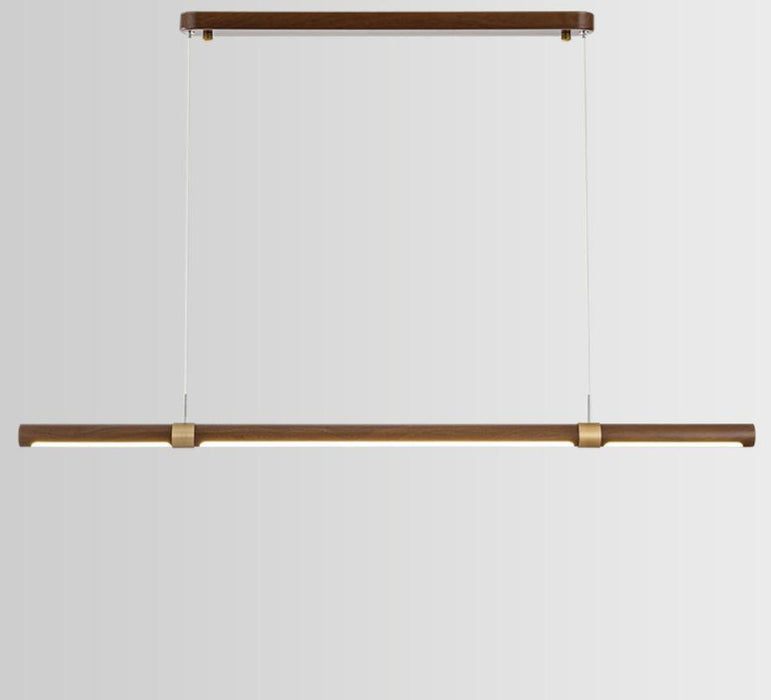 LED Wood Modern Linear Pendant Light - DWHOME