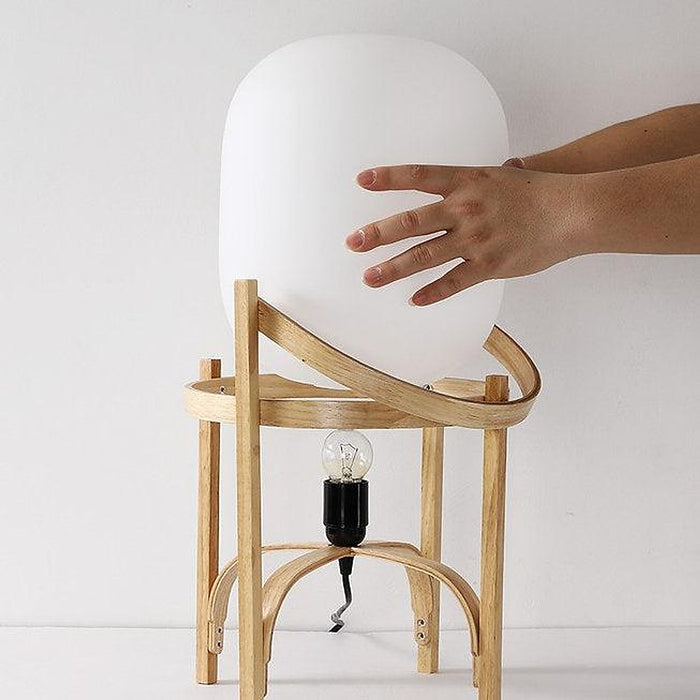 LED Japanese Style Simple Modern Wood & Glass Table Lamp-DWHOME