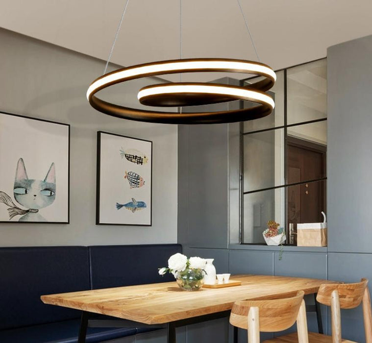 LED Double Circle Postmodern Pendant Light - DWHOME